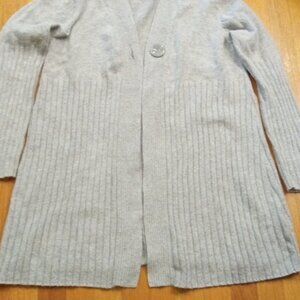 Angora Rabbit Hair Ribbed Open Front women's Cardigan Large